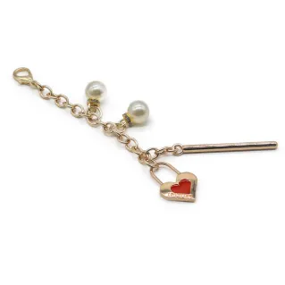 Amorette Silver Pendant with Heart and Pearls for Bags Oro