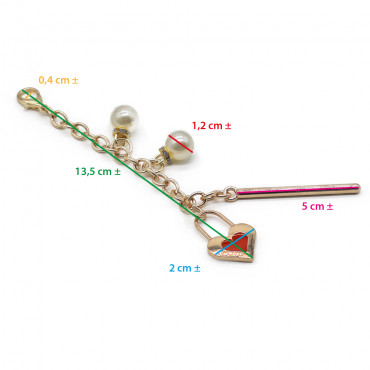 Pendentif Amorette Or avec Cadenas Cœur | Tessiland