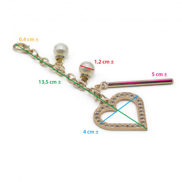 Pendentif Astra Doré avec Cœur et Strass | Tessiland