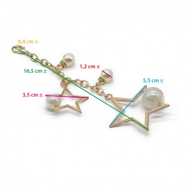 Golden Astralia Pendant with Stars and Pearls | Tessiland