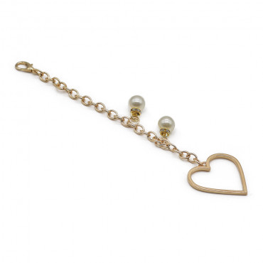 Pendentif Cuoreluna Doré avec Cœur et Perles | Tessiland