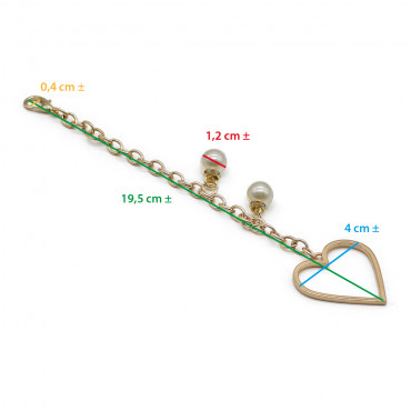 Pendentif Cuoreluna Doré avec Cœur et Perles | Tessiland