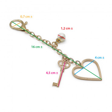 Colgante Keyluxe Dorado con Llave y Corazón | Tessiland