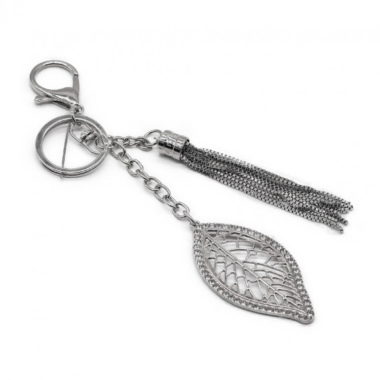 Ciondolo Leaflux Argento con Foglia e Nappina | Tessiland