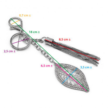 Colgante Leaflux Plateado con Hoja y Borla | Tessiland