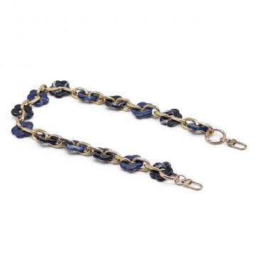 Manico Fioriloop con fiori e catena in resina con moschettoni per pochette Notturni