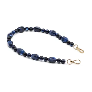 Asa Gemma en resina con perlas y mosquetones para clutch Azzurrite