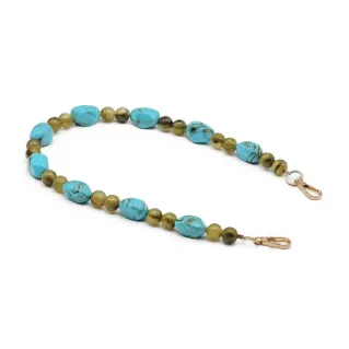Poignée Gemma en résine avec perles et mousquetons pour pochette Olivina