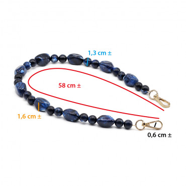 Manico Gemma Azzurrite elegante e dinamico | Tessiland