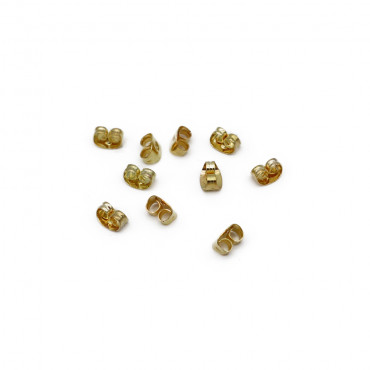 Farfalline blocca orecchini foro standard 10pz Oro
