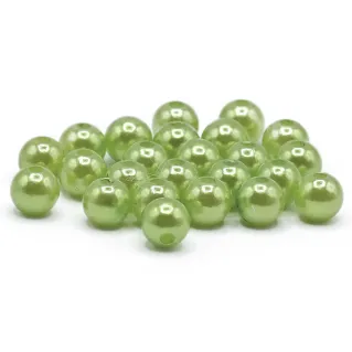 8mm Pearl Effect ABS Beads for Jewelry 20pcs 019 verde chiaro