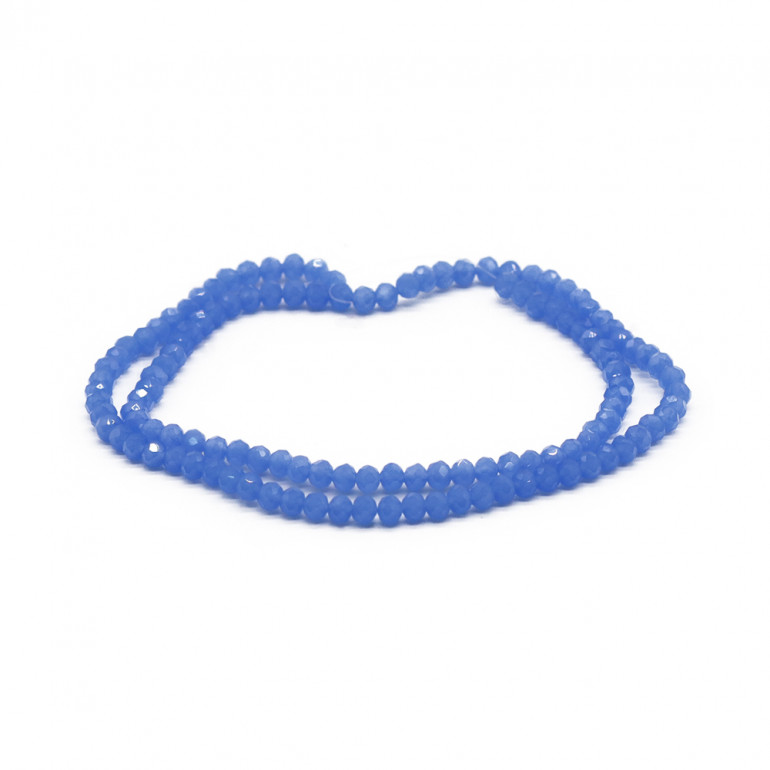 Faceted Crystals 4 mm A071 Solid Iridescent Cornflower | Tessiland