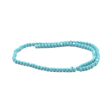 Faceted Crystals 4 mm A075 Solid Iridescent Sky | Tessiland