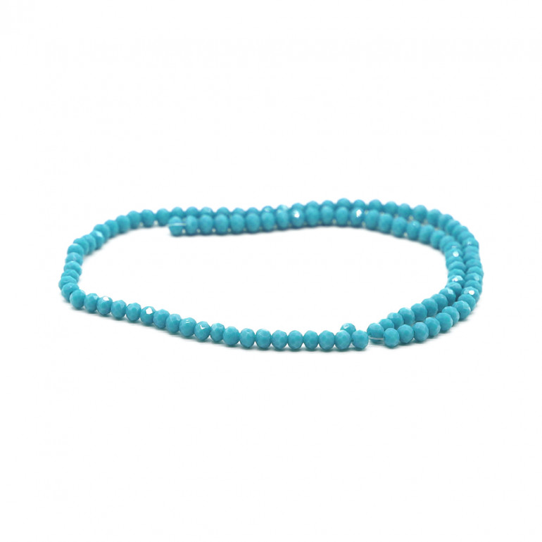 Faceted Crystals 4 mm A076 Solid Iridescent Cyan | Tessiland