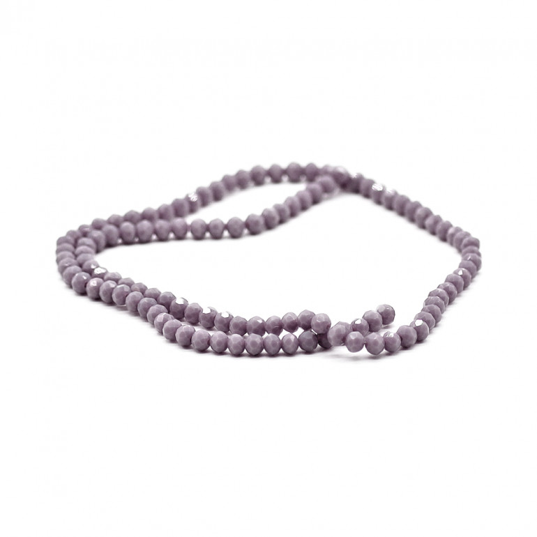 Faceted Crystals 4 mm A083 Solid Iridescent Lavender | Tessiland