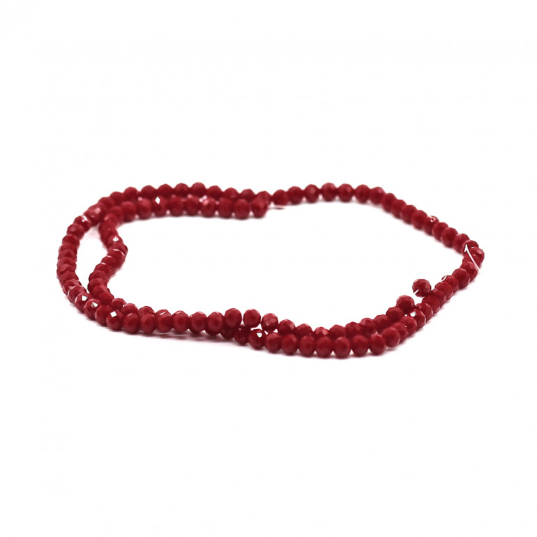 Faceted Crystals 4 mm A121 Solid Iridescent Crimson | Tessiland