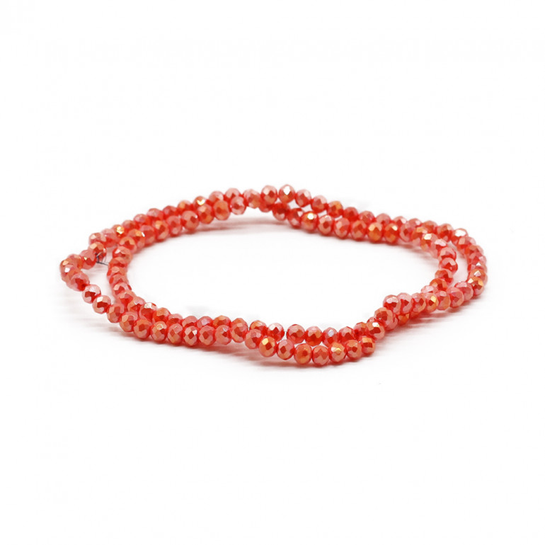 Faceted Crystals 4 mm A146 Solid Shimmering Paprika | Tessiland