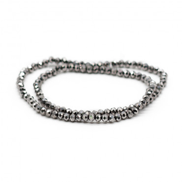 Faceted Crystals 4 mm A225 Solid Iridescent Silver | Tessiland