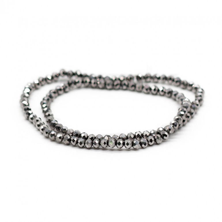 Cristaux 4 mm facettés A225 Argent Solide Iridescent | Tessiland