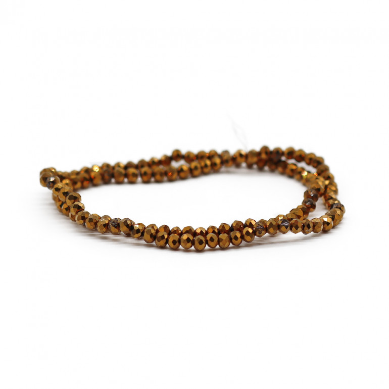 Faceted Crystals 4 mm A226 Solid Iridescent Burnished | Tessiland