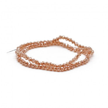 Faceted Crystals 4 mm A242 Solid Shimmering Apricot | Tessiland