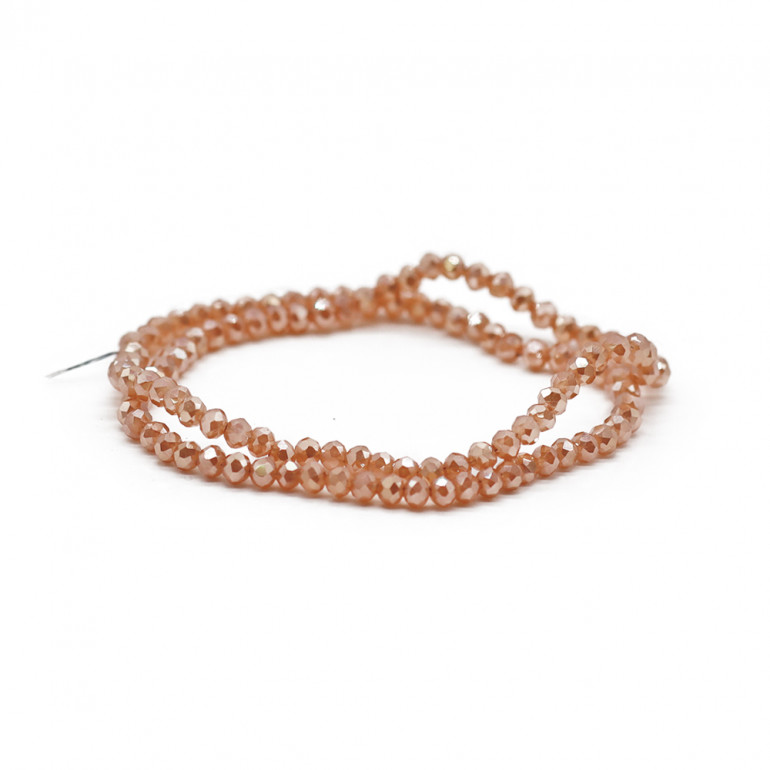 Faceted Crystals 4 mm A242 Solid Shimmering Apricot | Tessiland