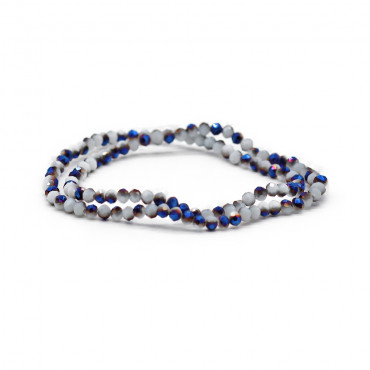 Faceted Crystals 4 mm A269 Blend Blue Solid Shimmering | Tessiland