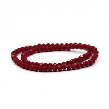 Crystals 6 mm A123 Solid Iridescent Burgundy, faceted glass | Tessiland