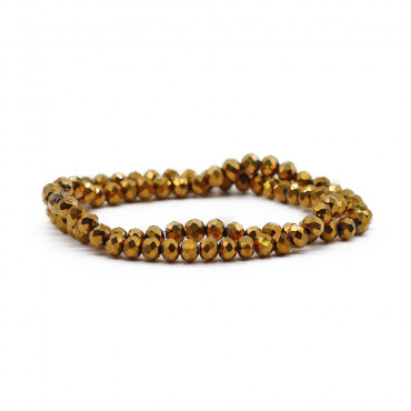 Cristalli 6 mm A226 Brunito Pieno Iridescente, vetro sfaccettato | Tessiland