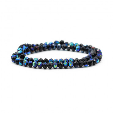 Cristalli 6mm sfaccettati in vetro per bijoux A233 solid shimmering charcoal