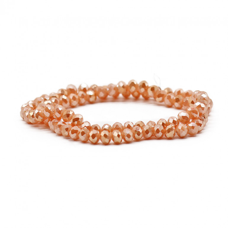 Crystals 6 mm A242 Solid Shimmering Apricot, faceted glass | Tessiland