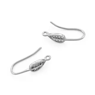 Crochets Foliage avec strass pour boucles d'oreilles et bijoux Argento