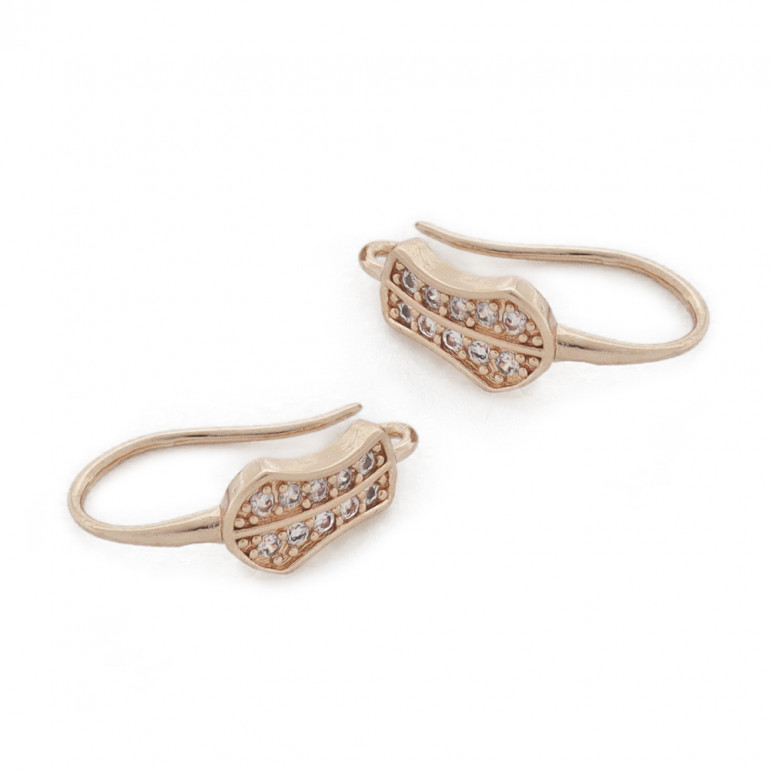 Gold Lace Ear Hooks with Rhinestones | Tessiland
