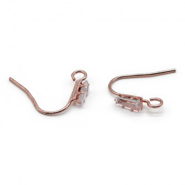 Pink Gold Multiloop Hooks with crystal | Tessiland