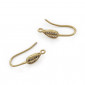 Gold Foliage Ear Hooks with Natural Design | Tessiland