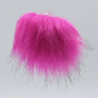 Pompom en fausse fourrure pour applications sur vetements et accessoires Fucsia