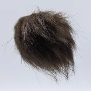 Pompon de ecopiel para aplicaciones en ropa y accesorios Marrón