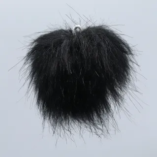 Pompon de ecopiel para aplicaciones en ropa y accesorios Negro
