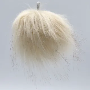 Faux Fur Pom Pom for Clothing and Accessory Applications Panna