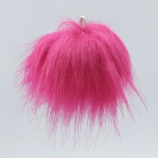 Faux Fur Pom Pom for Clothing and Accessory Applications Pink