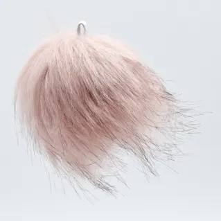 Pompom en fausse fourrure pour applications sur vetements et accessoires Rosa antico