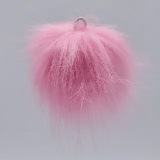 Pompom en fausse fourrure pour applications sur vetements et accessoires Rose