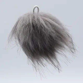 Pompom en fausse fourrure pour applications sur vetements et accessoires Tortora