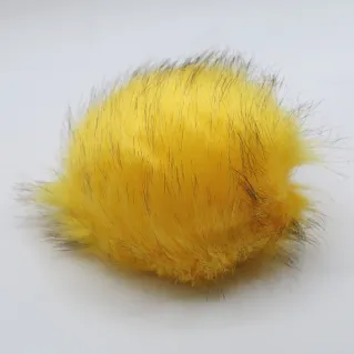 Giant Faux Fur Pompon for Applications Yellow