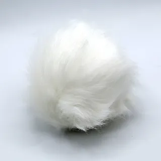 Pompon géant en fausse fourrure pour applications Blanc