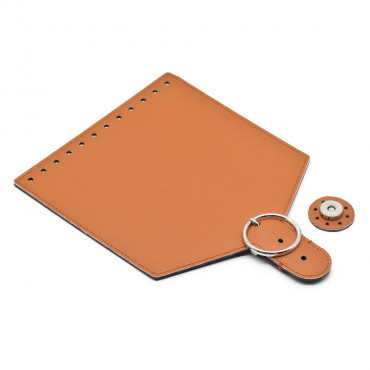 Patta Levante in ecopelle con inserti argento per borse Rame