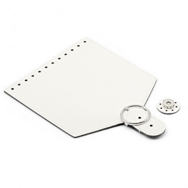 Patta Levante in ecopelle con inserti argento per borse Panna