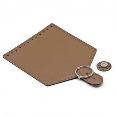 Patta Levante in ecopelle con inserti argento per borse Cuoio