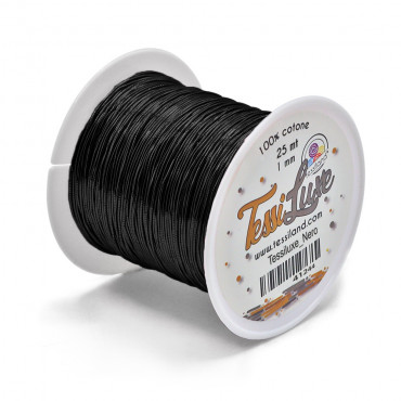 Tessiluxe filato per bijoux effetto metallico Nero cl56