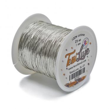 Tessiluxe filato per bijoux effetto metallico Argento sl01